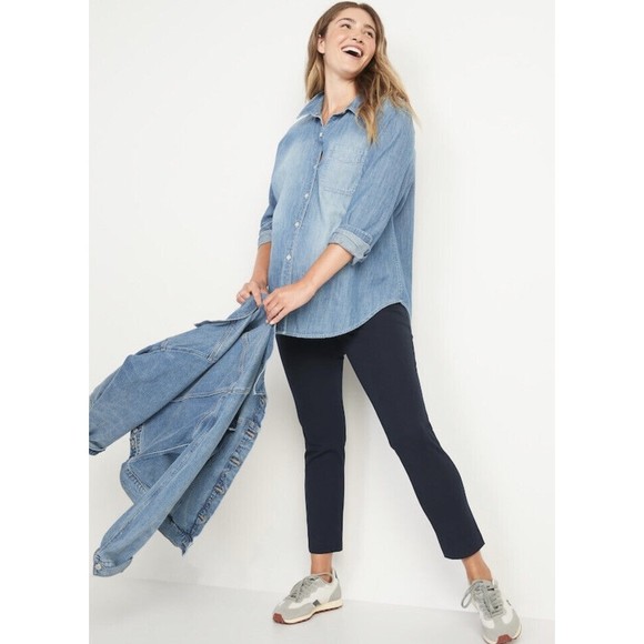 Old Navy Pixie Full Panel Maternity Ankle Pants Straight Size 2 NWT NavyBlue #G1 - Picture 5 of 5